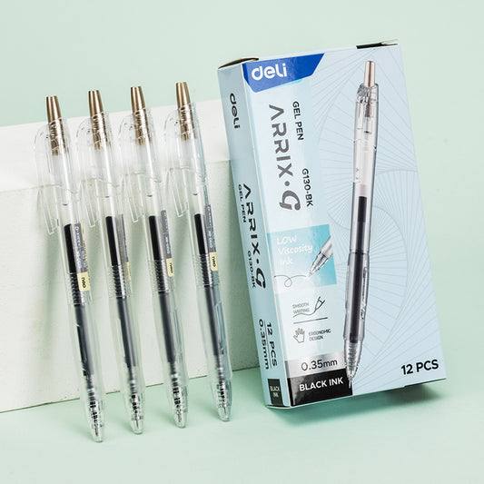 Deli Quick-Dry Gel Pen 0.5mm – Smooth & No Smudge