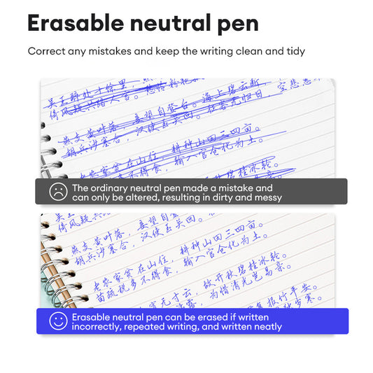 Deli Erasable Gel Pen 0.5mm – Black/Blue Ink