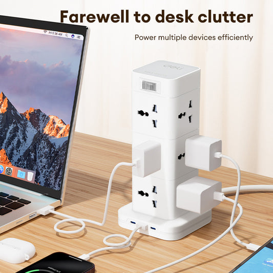 Deli Power Tower Fast Charge – Multi Plug for Home & Desk