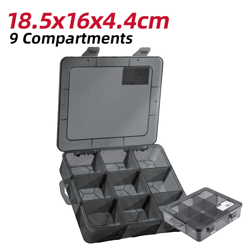 Deli Tools Black 10 Grids Parts Boxes Detachable Grid Storage Box Compartment PP Plastic Organizer