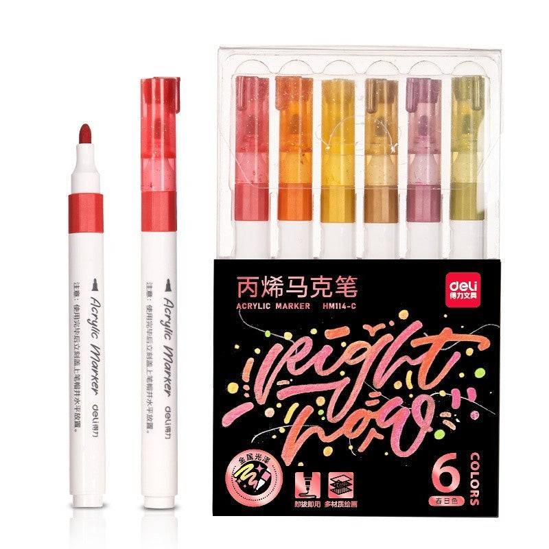 Deli 6 Colors Highlighter Marker Set Painting School Supplies HM114
