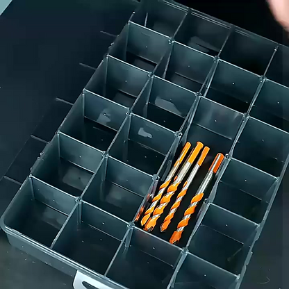 Deli Tools Black 10 Grids Parts Boxes Detachable Grid Storage Box Compartment PP Plastic Organizer