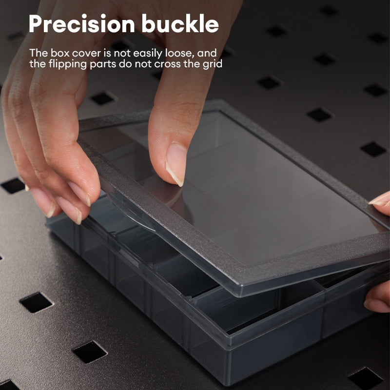 Deli Tools Black 10 Grids Parts Boxes Detachable Grid Storage Box Compartment PP Plastic Organizer