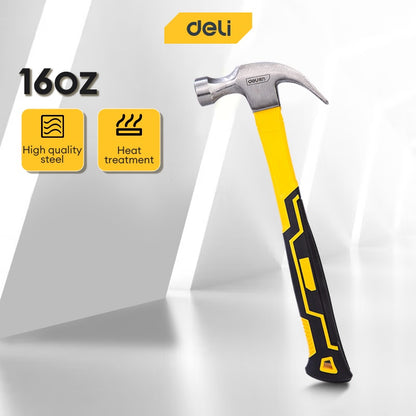 Deli Tools 16Oz Hammer Claw Heavy Duty Handle Non Slip Durable Portable Mallet Multi-function