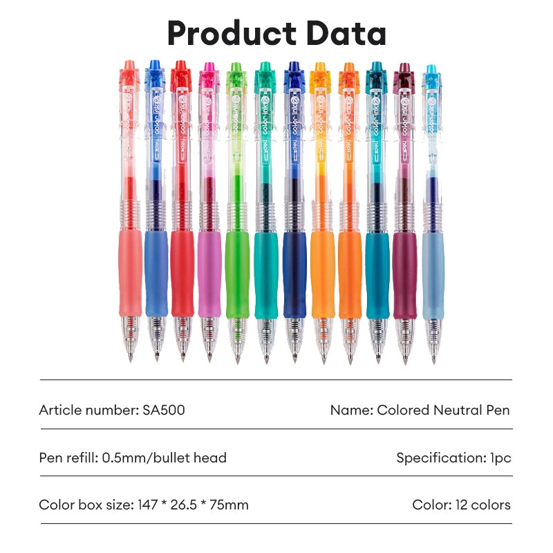 Deli  0.5mm Colorful Roller Pen Quick-Drying Ink SA500 for School Note Writing Stationery