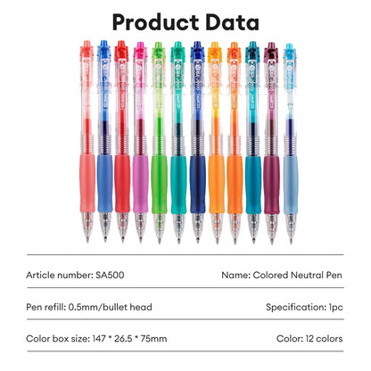 Deli  0.5mm Colorful Roller Pen Quick-Drying Ink SA500 for School Note Writing Stationery