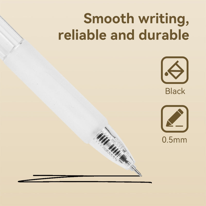 Deli A122 12Pcs Press Gel Pen 0.35mm Quick-Drying Black Writing Ballpen For School Office Supplies