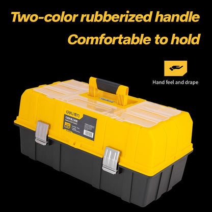 Deli Folding Toolbox 17-inch Three-layer PP Plastic Tool Storage Box