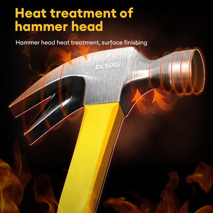 Deli Tools 16Oz Hammer Claw Heavy Duty Handle Non Slip Durable Portable Mallet Multi-function