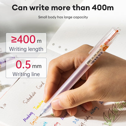 Deli 0.5mm Press Color Pen 12 Color Quick-Dry Ink for School Exams & Art Sketching EG118
