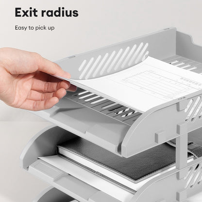 Deli 2-3 Layer A4 Paper File Holder Storage Box -Office Stationery Organizer