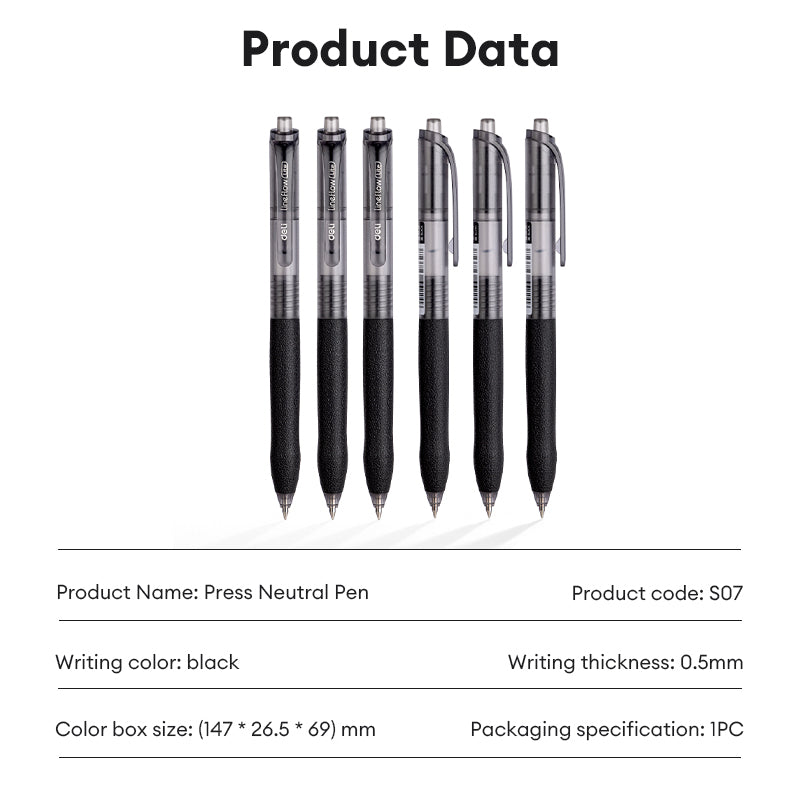 Deli Smooth Press Gel Pen 0.5mm Bullet S07 -12 PCS