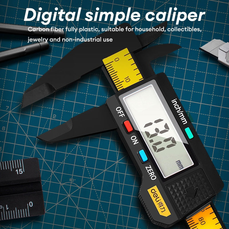 Deli Tool Digital Caliper 150mm Simple Black Handle Precision Measurement Tool