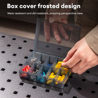 Deli Tools Black 10 Grids Parts Boxes Detachable Grid Storage Box Compartment PP Plastic Organizer