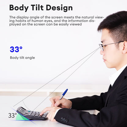Deli 837ES Portable Desktop Electronic Calculator |12-Digit Large LCD Display Scientific Calculator
