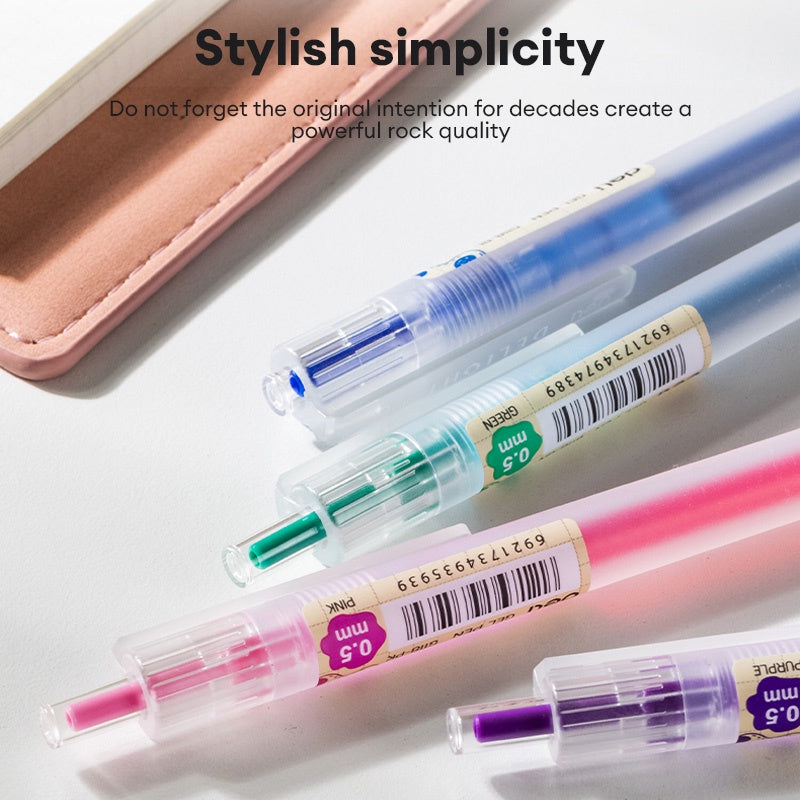 Deli 0.5mm Press Color Pen 12 Color Quick-Dry Ink for School Exams & Art Sketching EG118