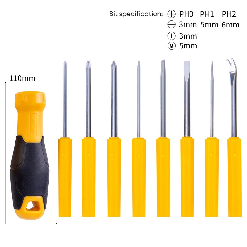 Deli Tools 9 Pcs Screwdriver Set Multi-Purpose Magnetic Slotted Phillips Screw Driver DL636009