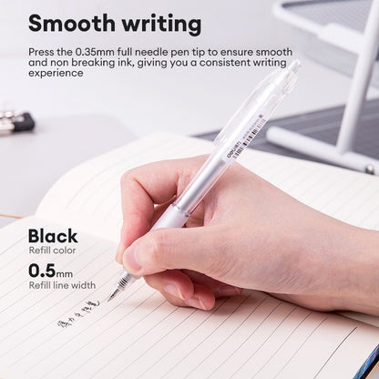 Deli Press Gel Pen 0.5mm Black ink Writing Pen For School Supplies 12pc A057B-01