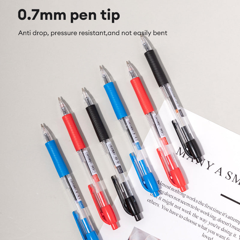 Deli 0.7mm Push Ballpoint Pen-ballpoint Pen Bullet Tip EQ60