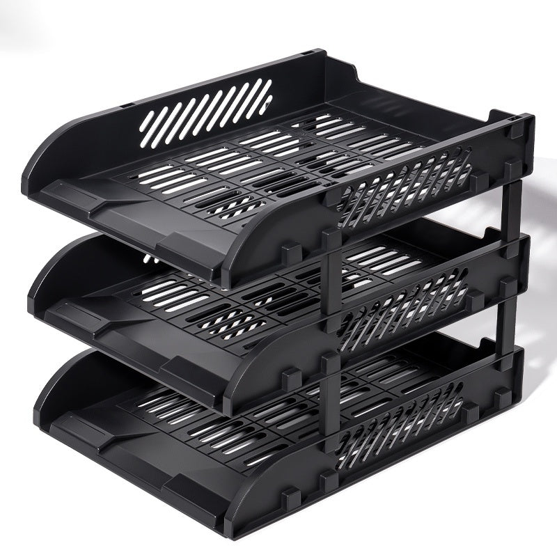 Deli 2-3 Layer A4 Paper File Holder Storage Box -Office Stationery Organizer