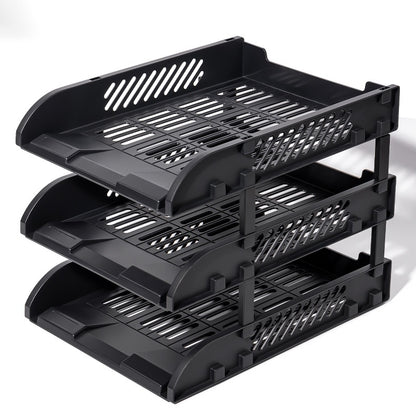 Deli 2-3 Layer A4 Paper File Holder Storage Box -Office Stationery Organizer