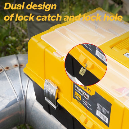Deli Folding Toolbox 17-inch Three-layer PP Plastic Tool Storage Box