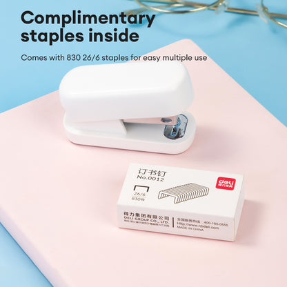 Deli TA202 Mini Portable Convenient Stapler Staples are included with the purchase of a stapler