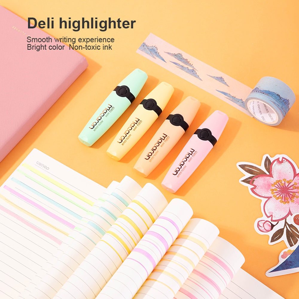 Deli Highlighter Pen/Text Maker Pen Macaron Shell Mildliner highlighter EU356