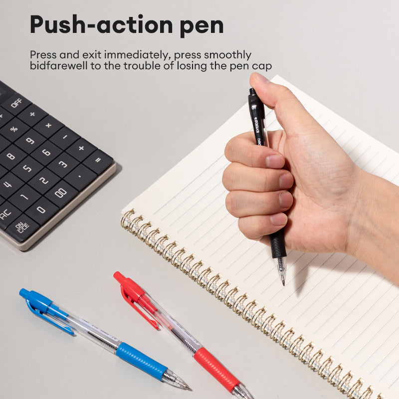 Deli 0.7mm Push Ballpoint Pen-ballpoint Pen Bullet Tip EQ60