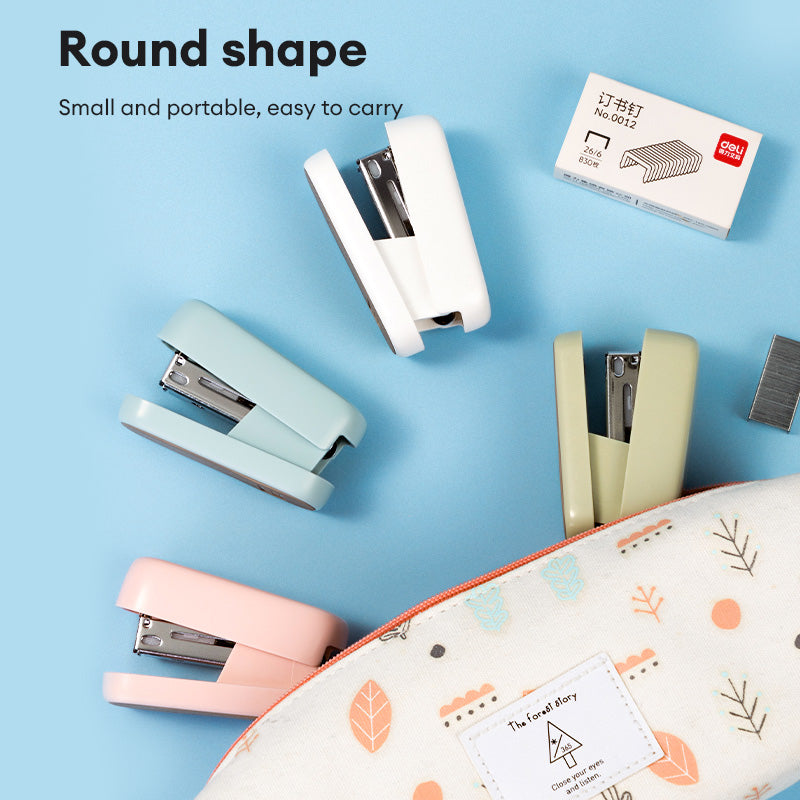 Deli TA202 Mini Portable Convenient Stapler Staples are included with the purchase of a stapler
