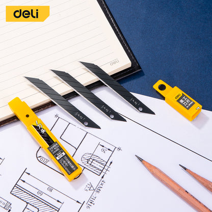 Deli Tool 9mm Utility Blade Thick 0.4 7 Blade heads 30° Angle 10pcs/Box