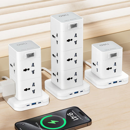 Deli Power Tower Fast Charge – Multi Plug for Home & Desk