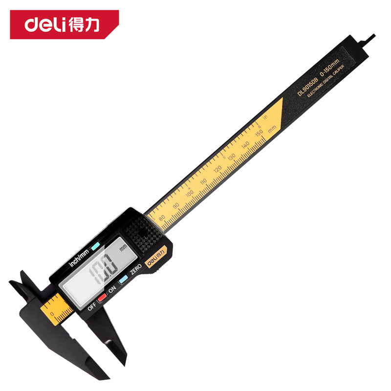 Deli Tool Digital Caliper 150mm Simple Black Handle Precision Measurement Tool