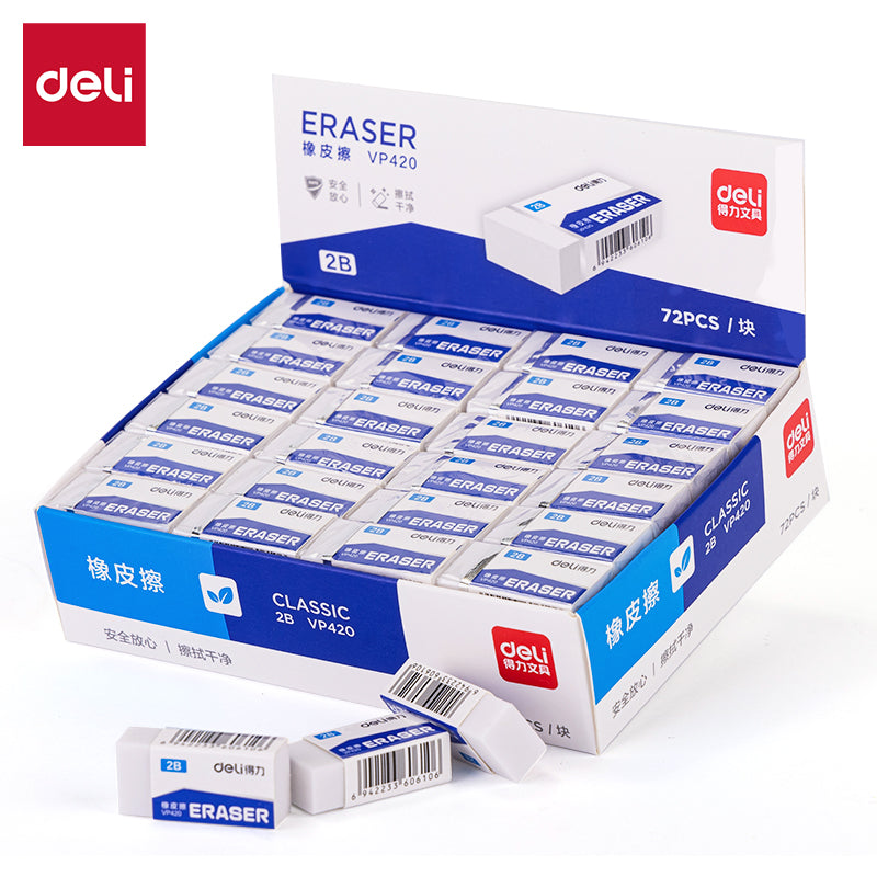 Deli 2B White Eraser PVC 14*30mm VP420