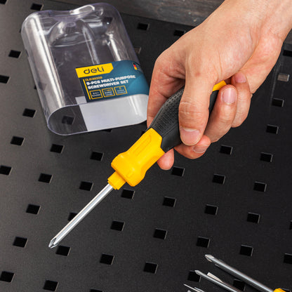 Deli Tools 9 Pcs Screwdriver Set Multi-Purpose Magnetic Slotted Phillips Screw Driver DL636009