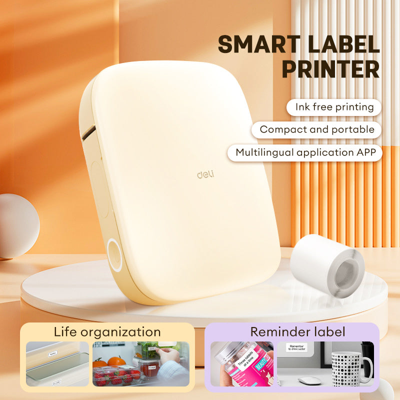 Deli Mini Label Printer – Wireless Inkless Sticker Maker