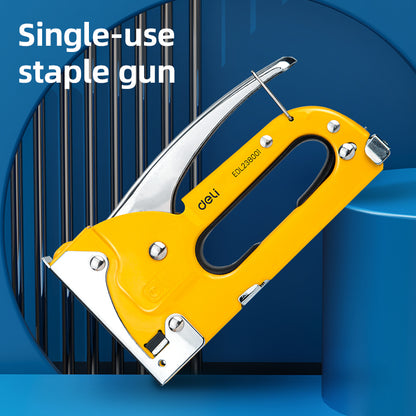 Deli Tools Door-Type Nail Gun Portable Industrial Staple Gun Heavy Duty Gun Tacker Metal Stapler Gun