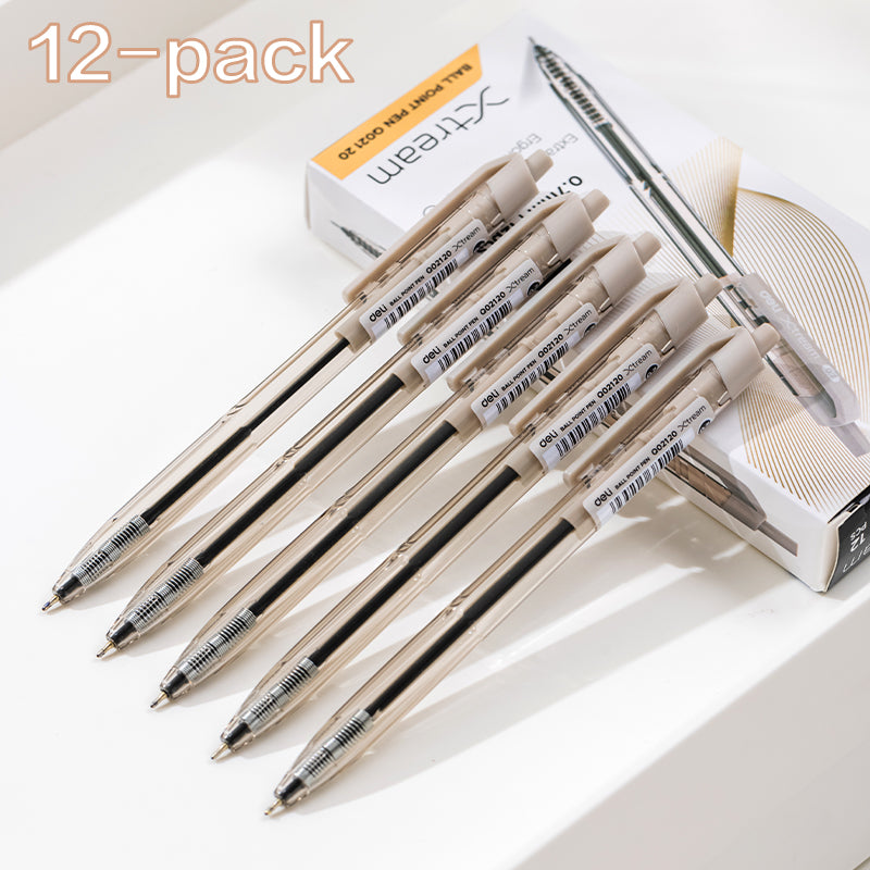 Deli 12Pcs Gel Pen 0.7mm Large-capacity Blue/Black Ink Press Ballpen Student Writing Stationery
