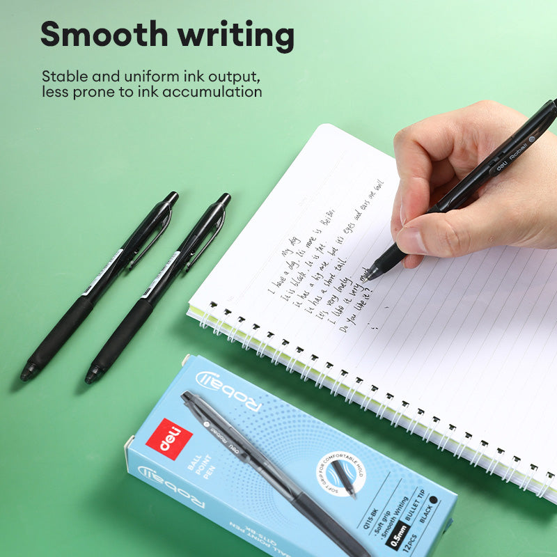Deli Smooth Gel Pen 0.5mm – Soft Grip, Quick Dry