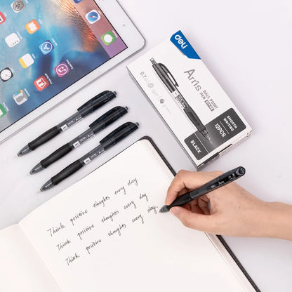 Deli 0.7mm Press Ballpen Black/Blue Ballpoint Pen For Writing Office School Supplies EQ17