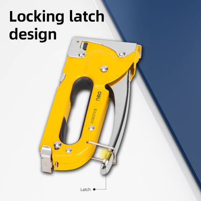 Deli Tools Door-Type Nail Gun Portable Industrial Staple Gun Heavy Duty Gun Tacker Metal Stapler Gun