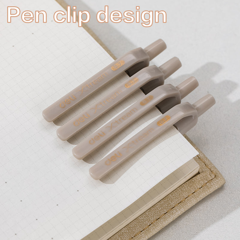 Deli 12Pcs Gel Pen 0.7mm Large-capacity Blue/Black Ink Press Ballpen Student Writing Stationery