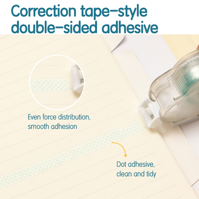 Deli 8/12m Double-sided Adhesive Portable Press The Double-Sided Tape With Replaceable Core TG107