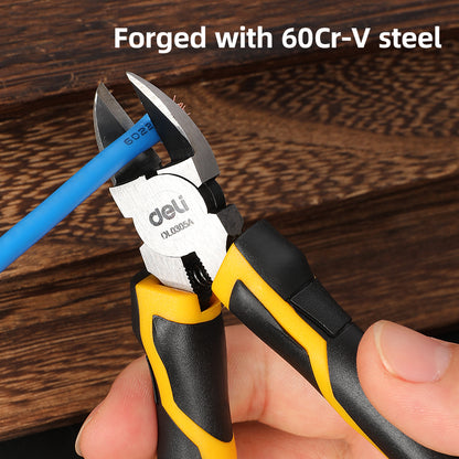 Deli Tools 6"/8" Long Nose Plier High Carbon Steel Needle Nose Plier PVC Two-color Handle