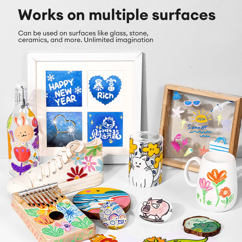 Deli Acrylic Marker Set – Multi-Surface Color Paint Pens