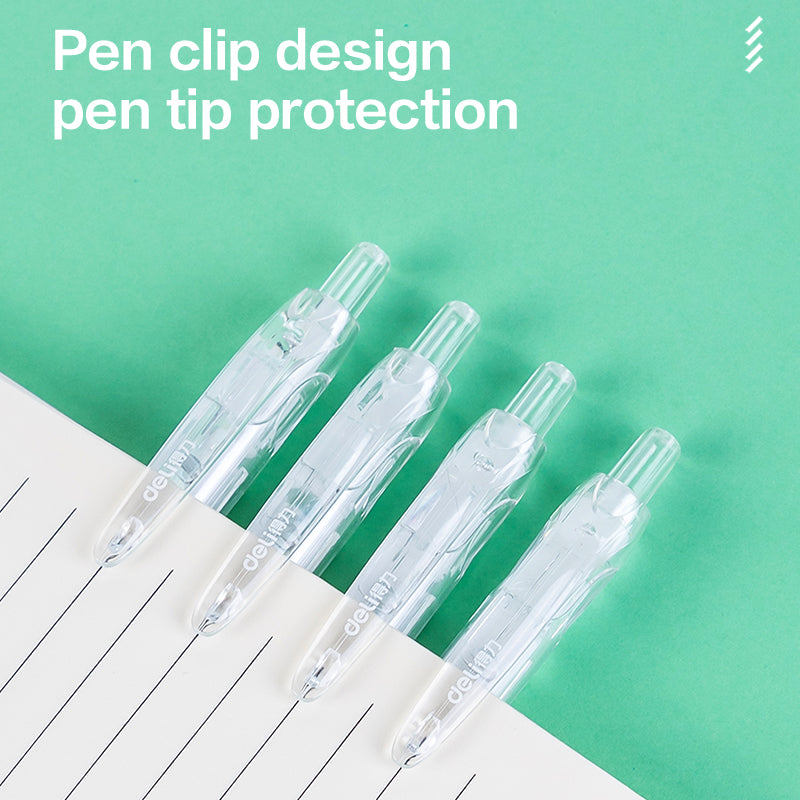 Deli Press Gel Pen 0.5mm Black ink Writing Pen For School Supplies 12pc A057B-01