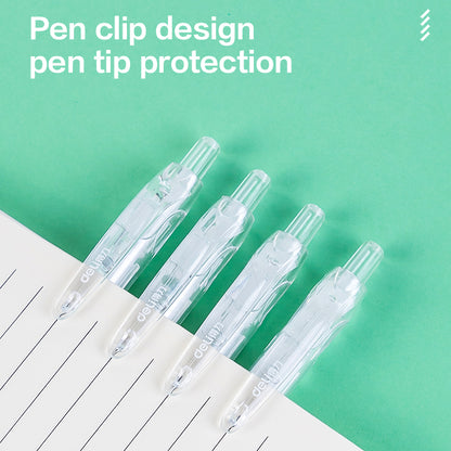 Deli Press Gel Pen 0.5mm Black ink Writing Pen For School Supplies 12pc A057B-01