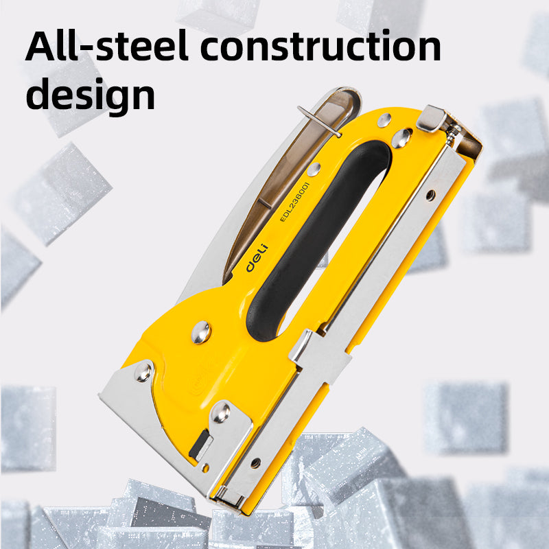 Deli Tools Door-Type Nail Gun Portable Industrial Staple Gun Heavy Duty Gun Tacker Metal Stapler Gun