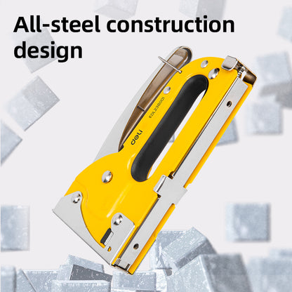 Deli Tools Door-Type Nail Gun Portable Industrial Staple Gun Heavy Duty Gun Tacker Metal Stapler Gun
