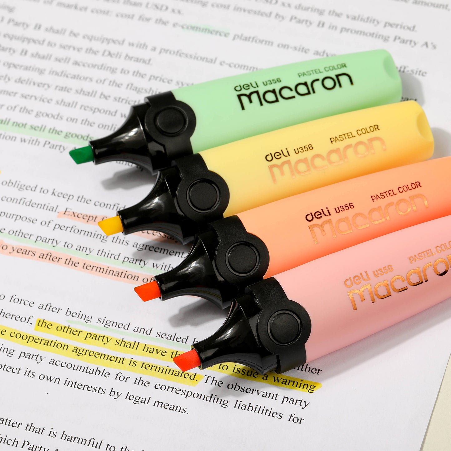Deli Highlighter Pen/Text Maker Pen Macaron Shell Mildliner highlighter EU356